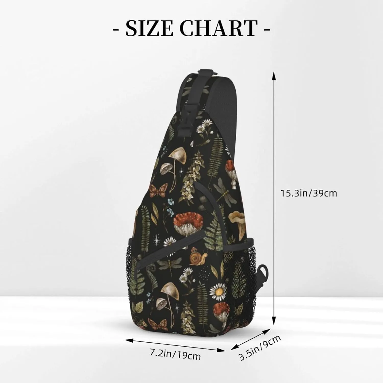 Vintage Magic Mushroom Sling Bag Crossbody Bag For Women Men Backpack Travel Hiking Shoulder Chest Bag Daypack Unisex