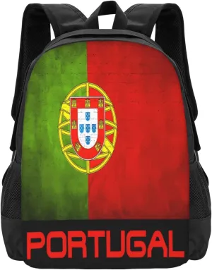 Vintage Portugal Portuguese Flag Travel Backpack Casual Backpacks 15 Inch Laptop Back Pack Lightweight Rucksack Outdoor Sport Daypack Large Bags for Working Camping Hiking