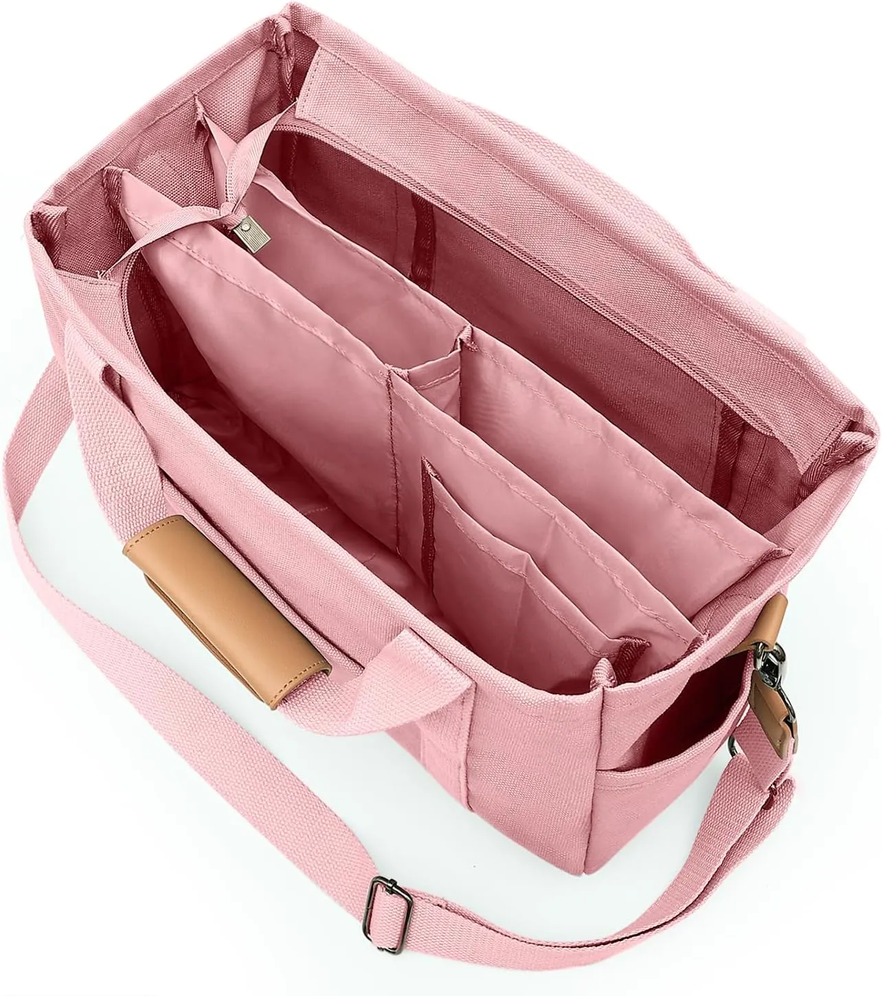 VIWIME Canvas Tote Bag for Women With Pockets, Cute Crossbody Shoulder Purses Mommy Handbag for Work Travel