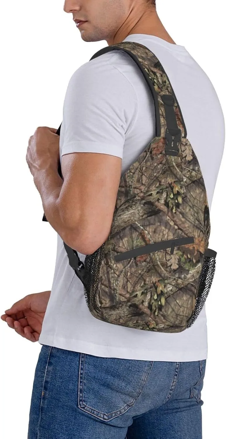 VOOHDDY Camo Hunting Camouflage Forest Sling Bag For Women Men Travel Hiking Backpack Crossbody Shoulder Chest Bags Casual Daypack Sport