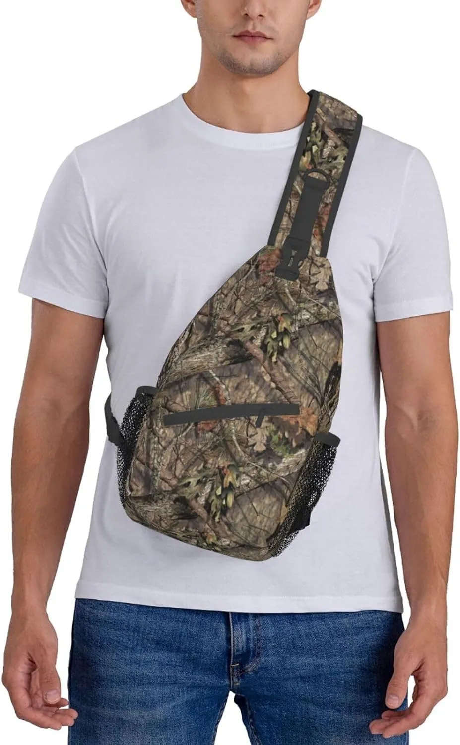 VOOHDDY Camo Hunting Camouflage Forest Sling Bag For Women Men Travel Hiking Backpack Crossbody Shoulder Chest Bags Casual Daypack Sport