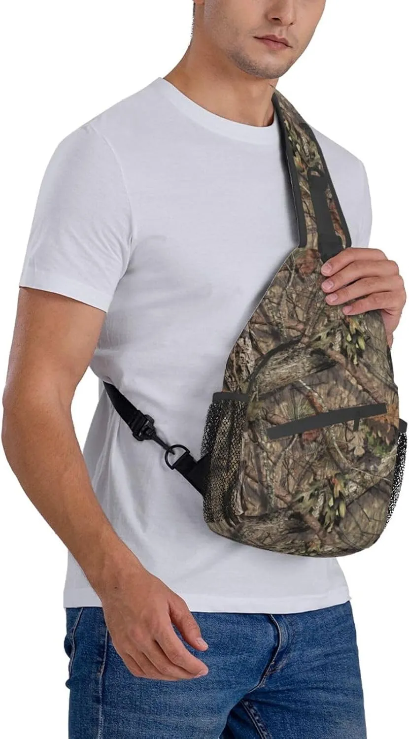 VOOHDDY Camo Hunting Camouflage Forest Sling Bag For Women Men Travel Hiking Backpack Crossbody Shoulder Chest Bags Casual Daypack Sport