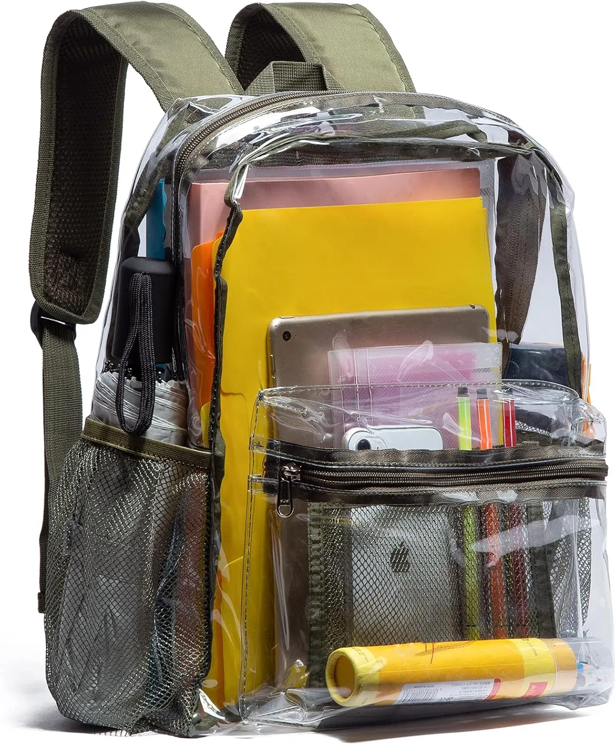 Vorspack Clear Backpack Heavy Duty PVC Transparent Backpack with Reinforced Strap for College Workplace