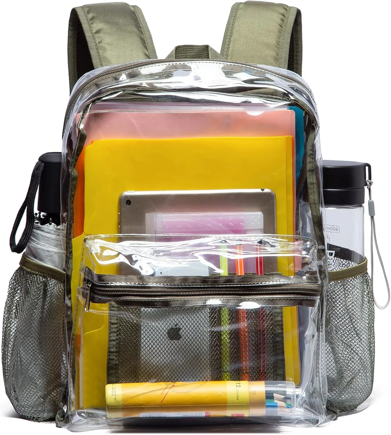 Vorspack Clear Backpack Heavy Duty PVC Transparent Backpack with Reinforced Strap for College Workplace