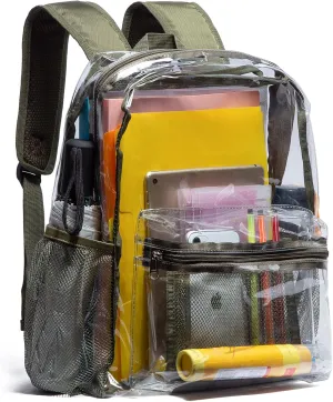 Vorspack Clear Backpack Heavy Duty PVC Transparent Backpack with Reinforced Strap for College Workplace