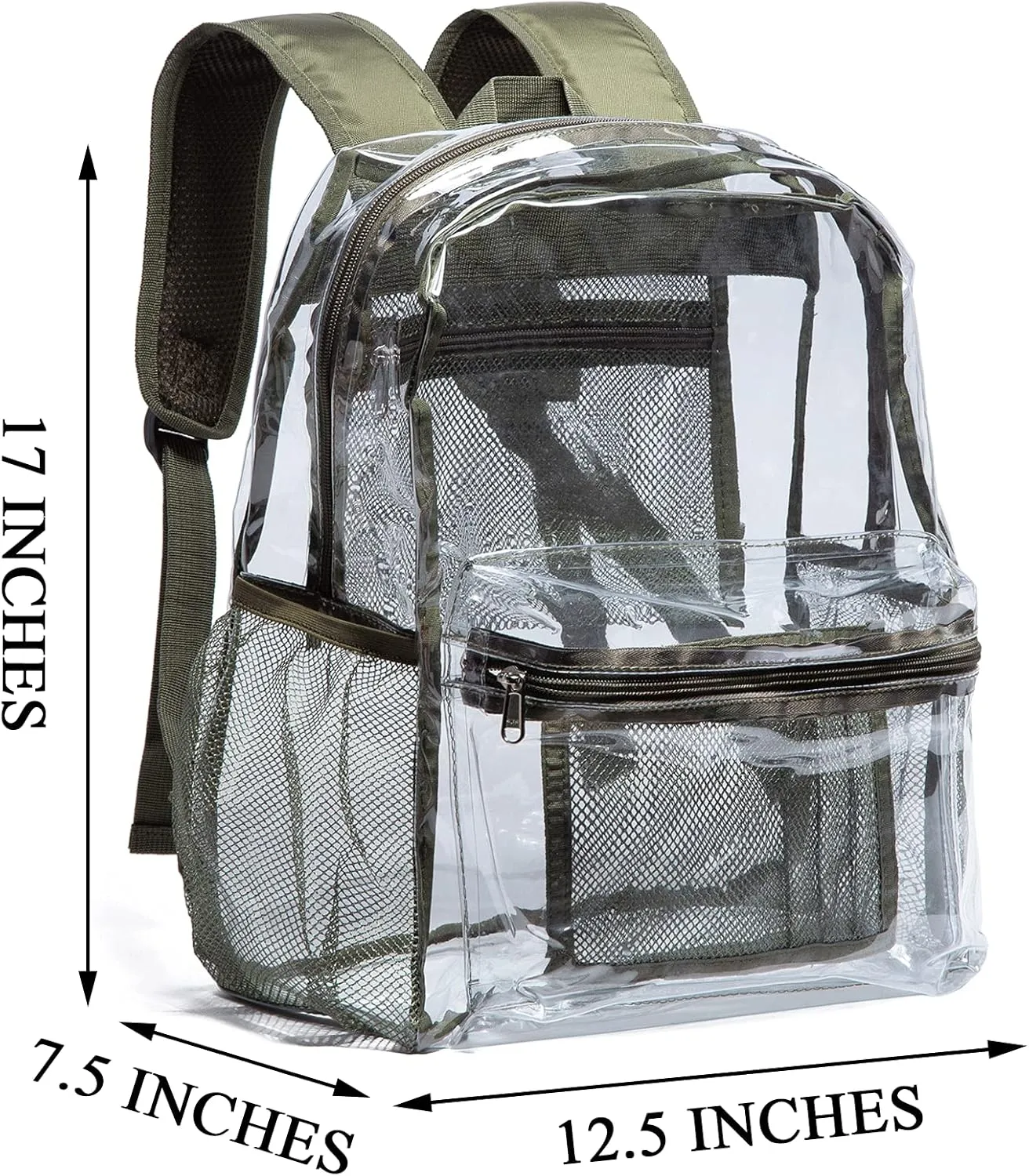 Vorspack Clear Backpack Heavy Duty PVC Transparent Backpack with Reinforced Strap for College Workplace