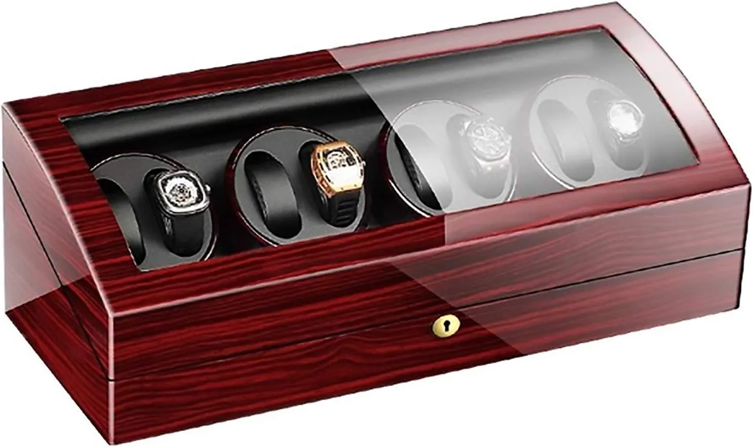 Watch Winders - 8 9 Automatic Mechanical Watch Winder Transparent Cover Motor Shaker Watch Holder Display Jewelry Luxury Large Capacity Organizers Watch Box，C