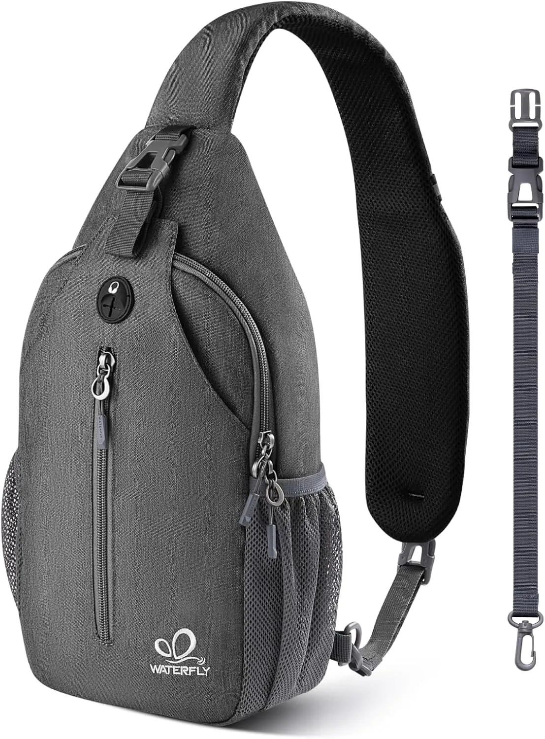 WATERFLY Crossbody Sling Backpack Sling Bag Travel Hiking Chest Bag Daypack