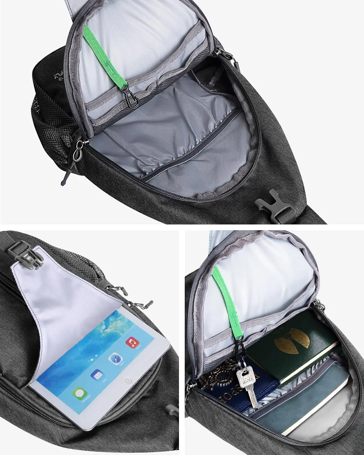 WATERFLY Crossbody Sling Backpack Sling Bag Travel Hiking Chest Bag Daypack