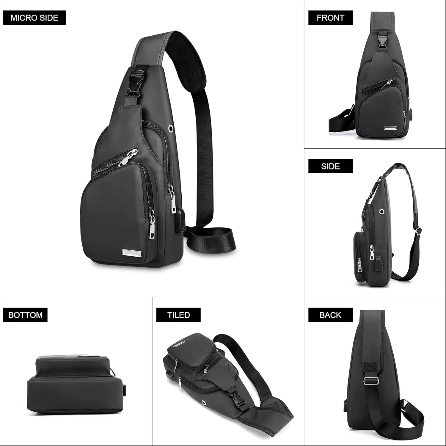 Waterproof Sling Bag Crossbody Backpack for Men Women Sling Backpack Hiking Daypack Multipurpose Cross Body Chest Bag