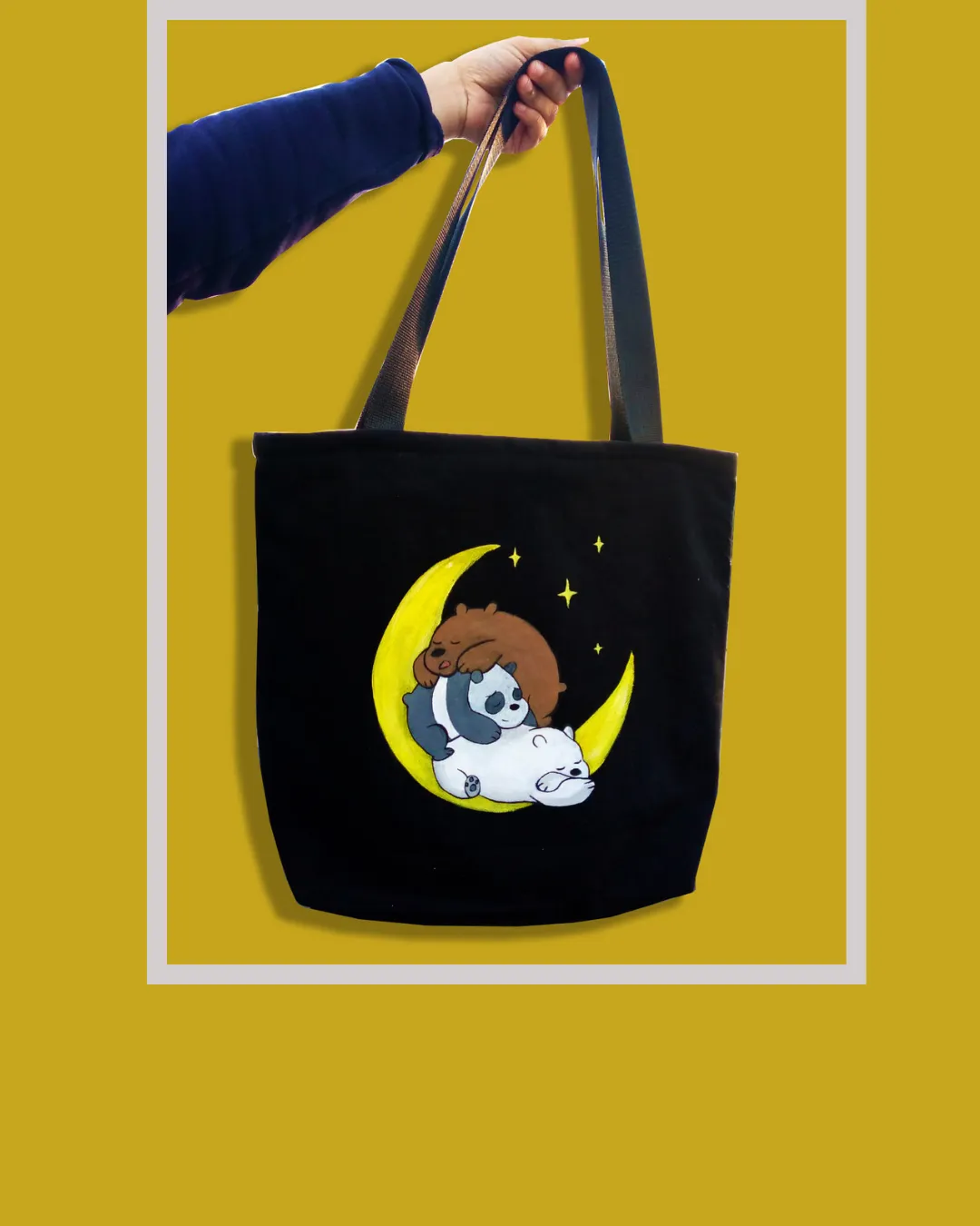 We bare bears ( hand painted bag )