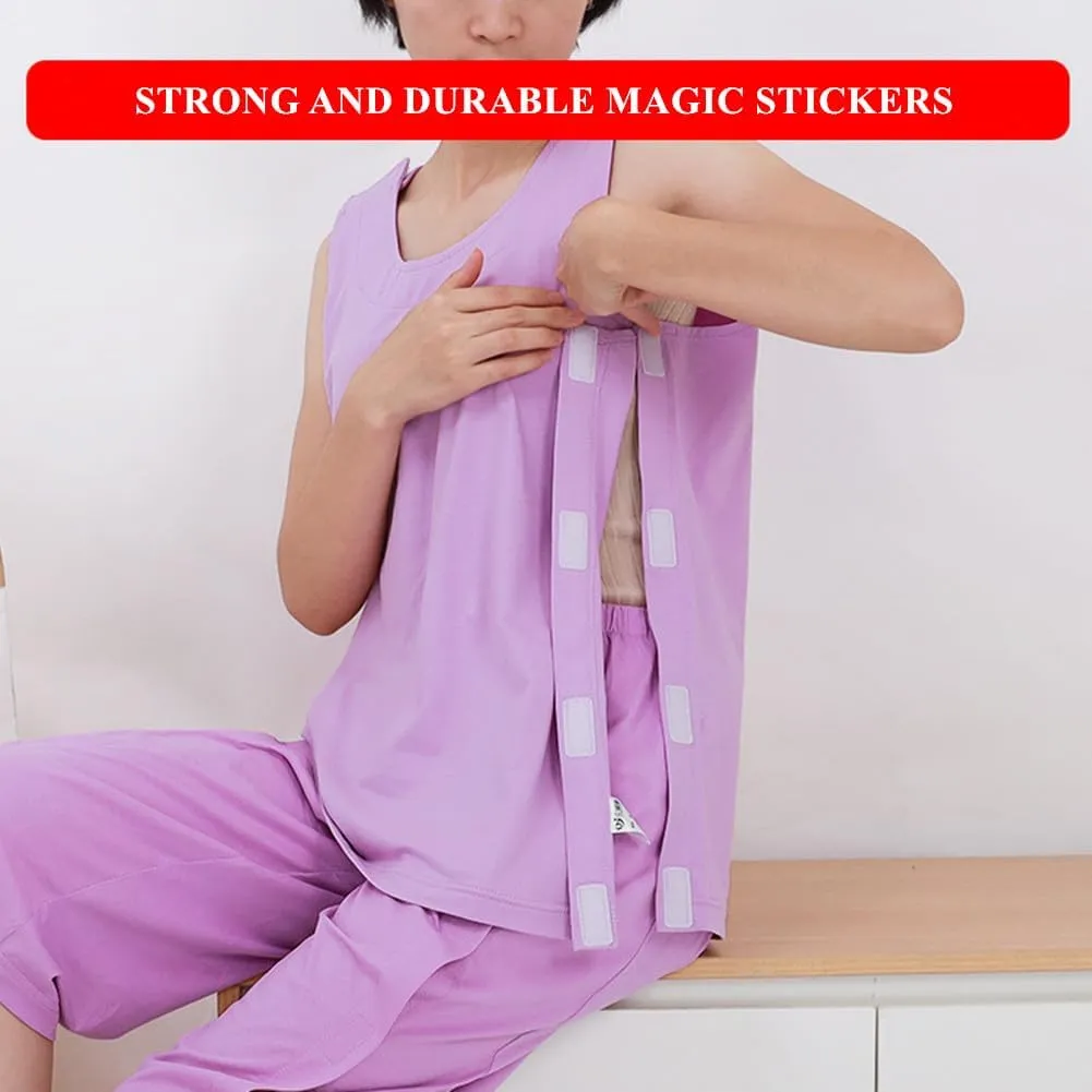 WEEOATAR Unisex Post Shoulder Surgery Shirts Rehab Shirt,Recovery Tear Away T-shirt,Full Open Shirt Dialysis Chemo Clothing