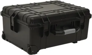 Wheeled Flight Case with Foam Insert, Durable Polypropylene and ABS, Portable Design, Black