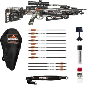 Wicked Ridge by TenPoint Fury 410 De-Cock Ready-to-Hunt Package - Includes 9 Match 400 Non-Lighted   3 Match 400 Lighted Arrows, Soft Case, Neoprene Sling, Premium Lubricant, String Wax & Conditioner