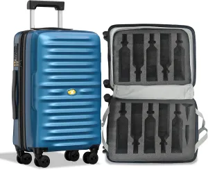 Wine Luggage, 10 Bottle Travel Case, Durable Spinner Wheels, TSA Lock, Removable Inserts