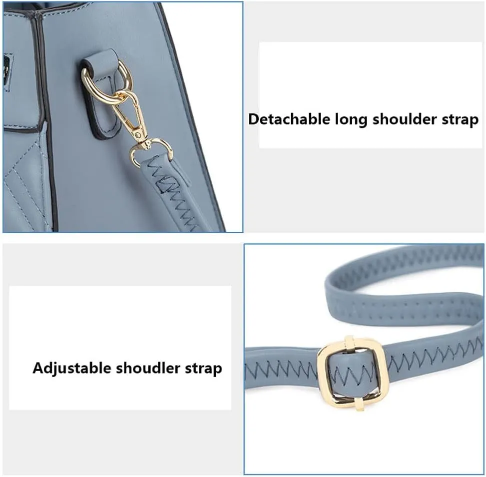 Women Handbag Embroidery Leather Purse With Tassel Solid Colored Work Tote Bag Top Handle Bag with Long Shoulder Strap