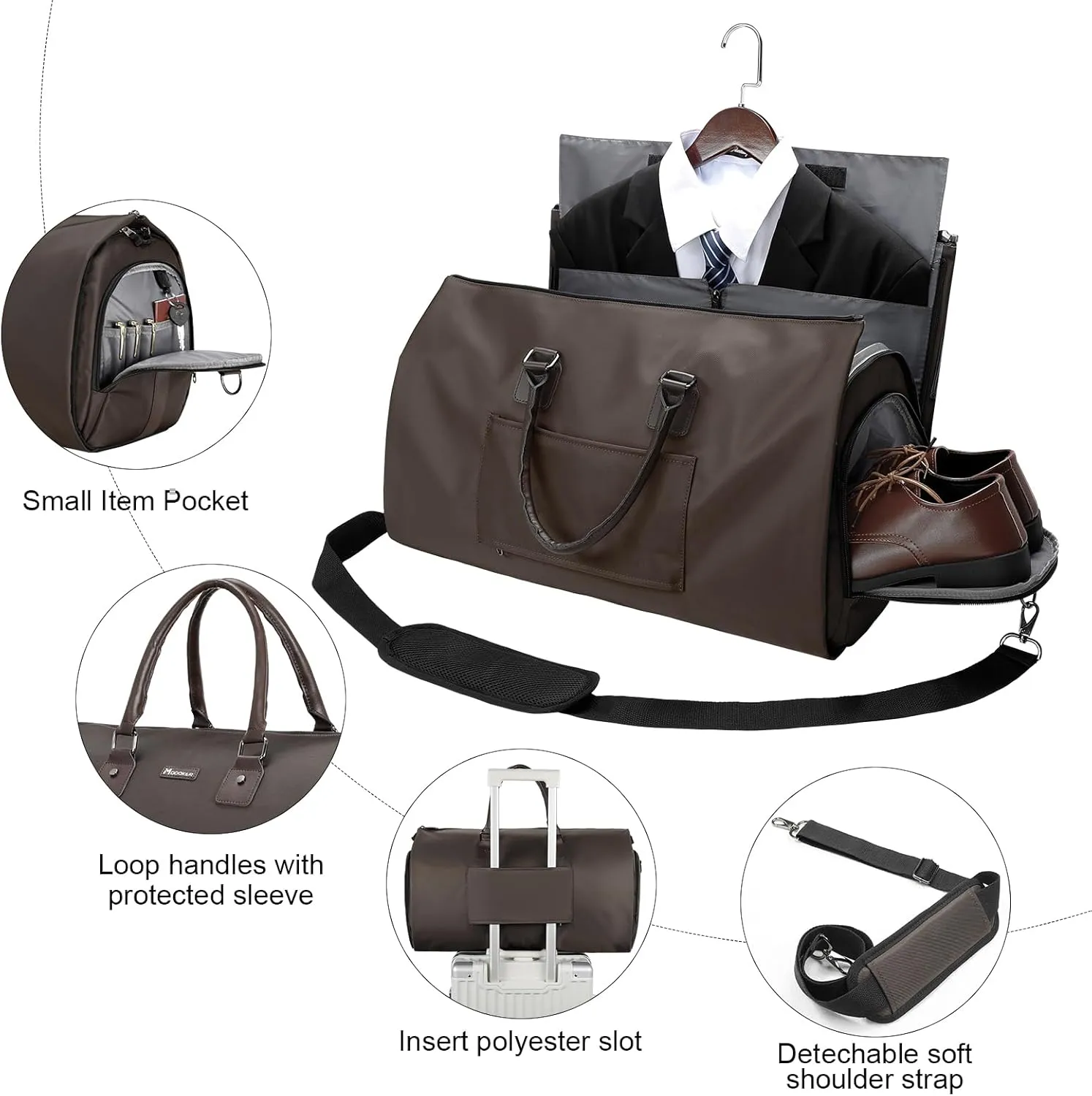 Womens Convertible Garment Bags for Travel, Modoker Waterproof Carry On Garment Bag Garment Duffel Bag