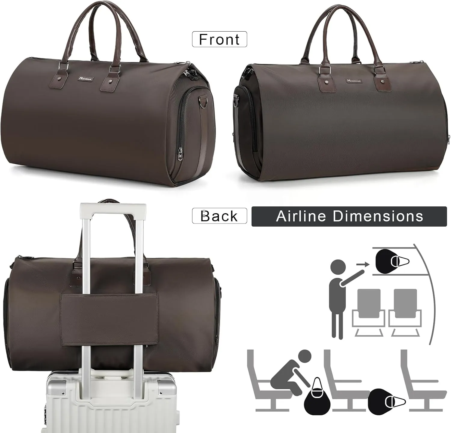 Womens Convertible Garment Bags for Travel, Modoker Waterproof Carry On Garment Bag Garment Duffel Bag