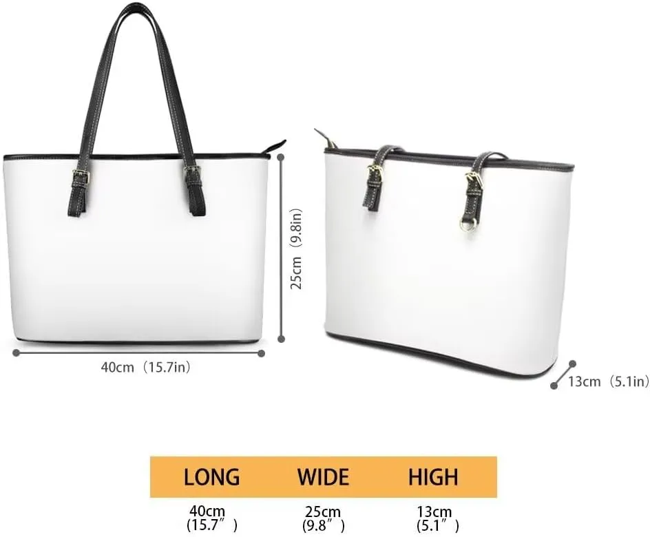 Womens Handbags PU Leather Top-handle Work Purse Large Capacity Zipper Satchel Shoulder Bag