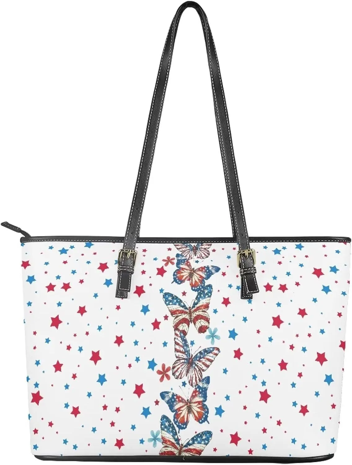 Womens Large Zipper Tote Bag with Pockets Personalized Tote Bags Leather