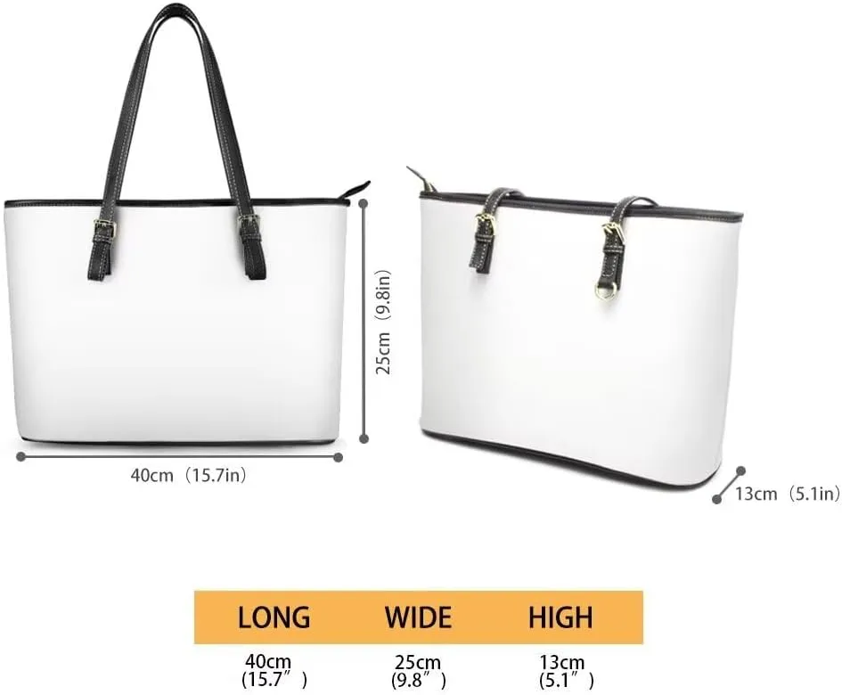 Womens Large Zipper Tote Bag with Pockets Personalized Tote Bags Leather