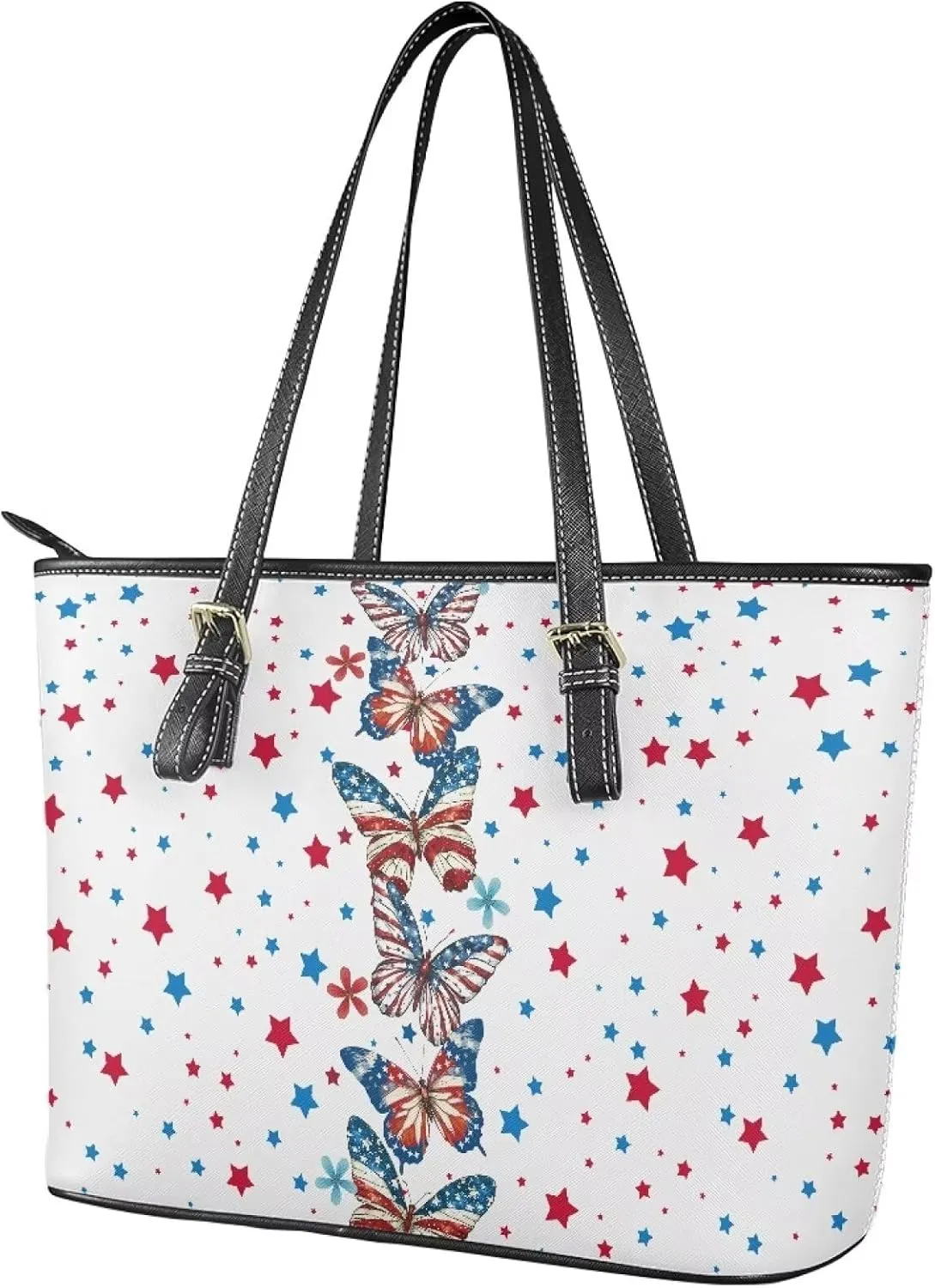 Womens Large Zipper Tote Bag with Pockets Personalized Tote Bags Leather