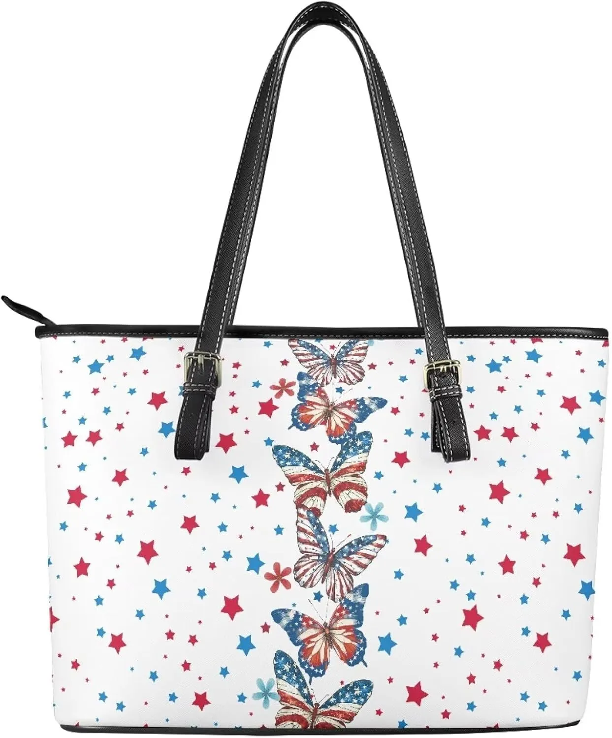Womens Large Zipper Tote Bag with Pockets Personalized Tote Bags Leather