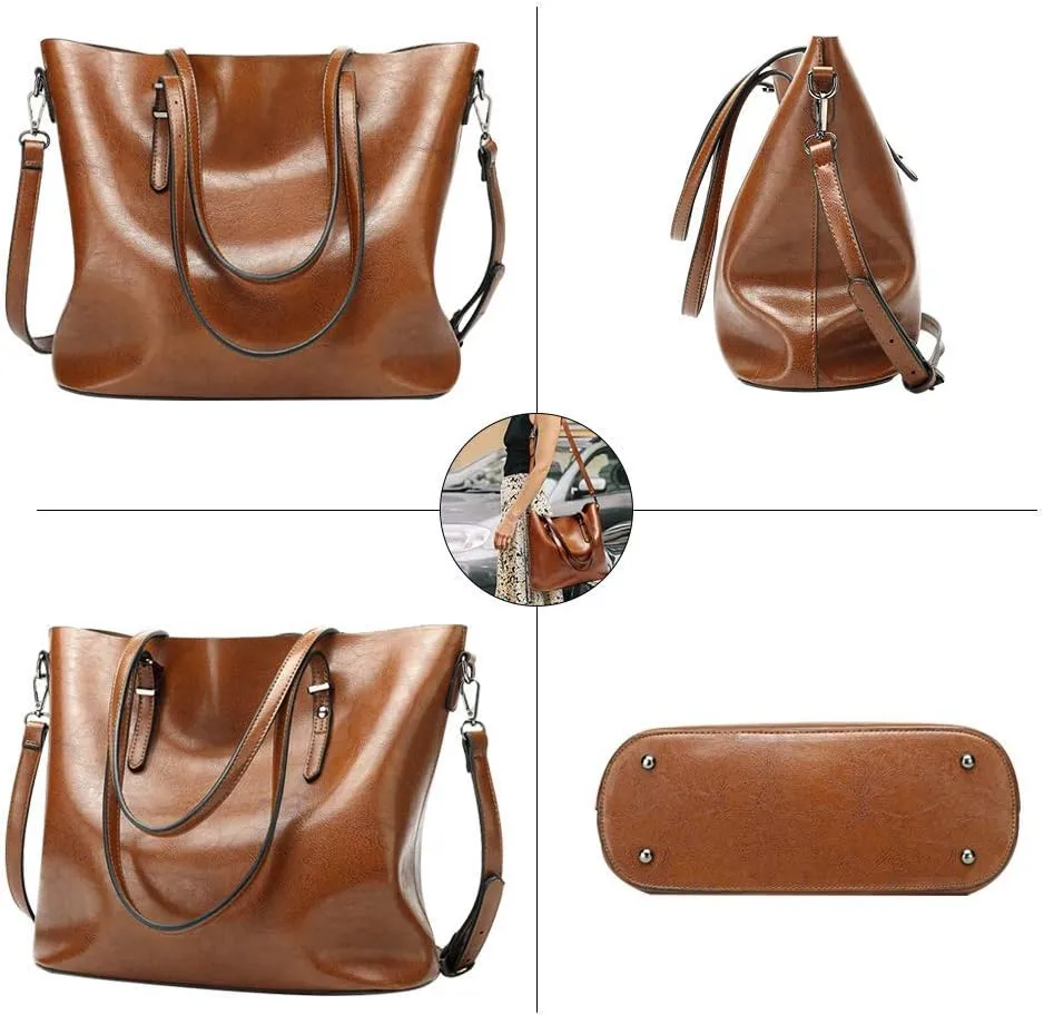 Women's PU Lychee One-shoulder Diagonal Bag Middle-aged and Elderly Mothers Tote