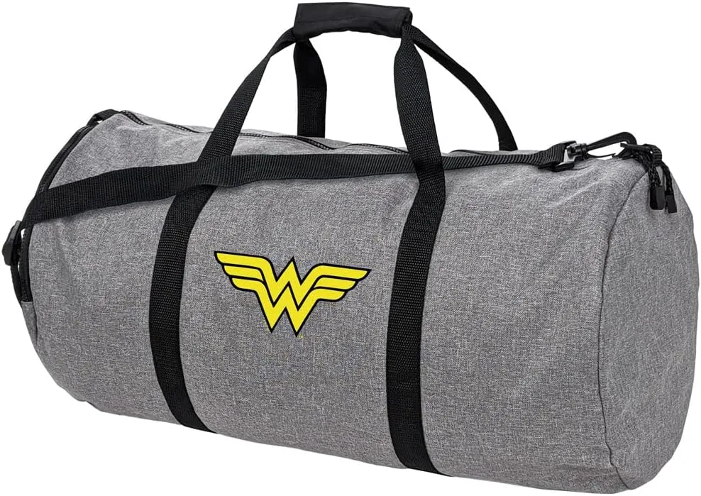 Wonder Woman Classic Logo Lightweight Duffel Bag for Sports and Gym Packable for Travel