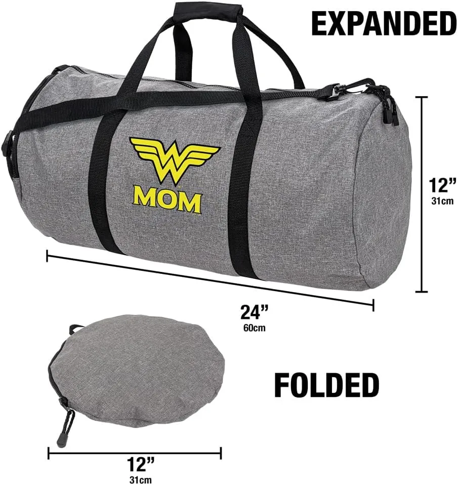 Wonder Woman Wonder Mom Logo Lightweight Duffel Bag for Sports and Gym Packable for Travel