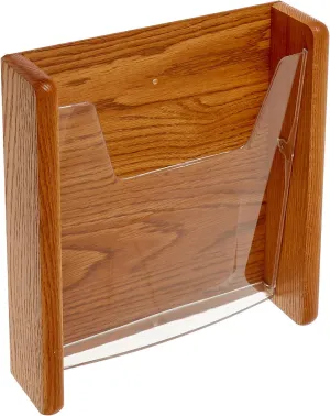 Wooden Mallet 1-Pocket Stance Wall Display, Medium Oak