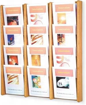 Wooden Mallet 12-Pocket Stance Wall Display, Light Oak