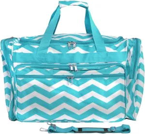 World Traveler Chevron 22" Carry-On Duffel Bag – Lightweight Polyester with Adjustable Shoulder Strap