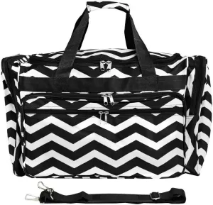World Traveler Chevron 22" Carry-On Duffel Bag – Lightweight Polyester with Adjustable Shoulder Strap