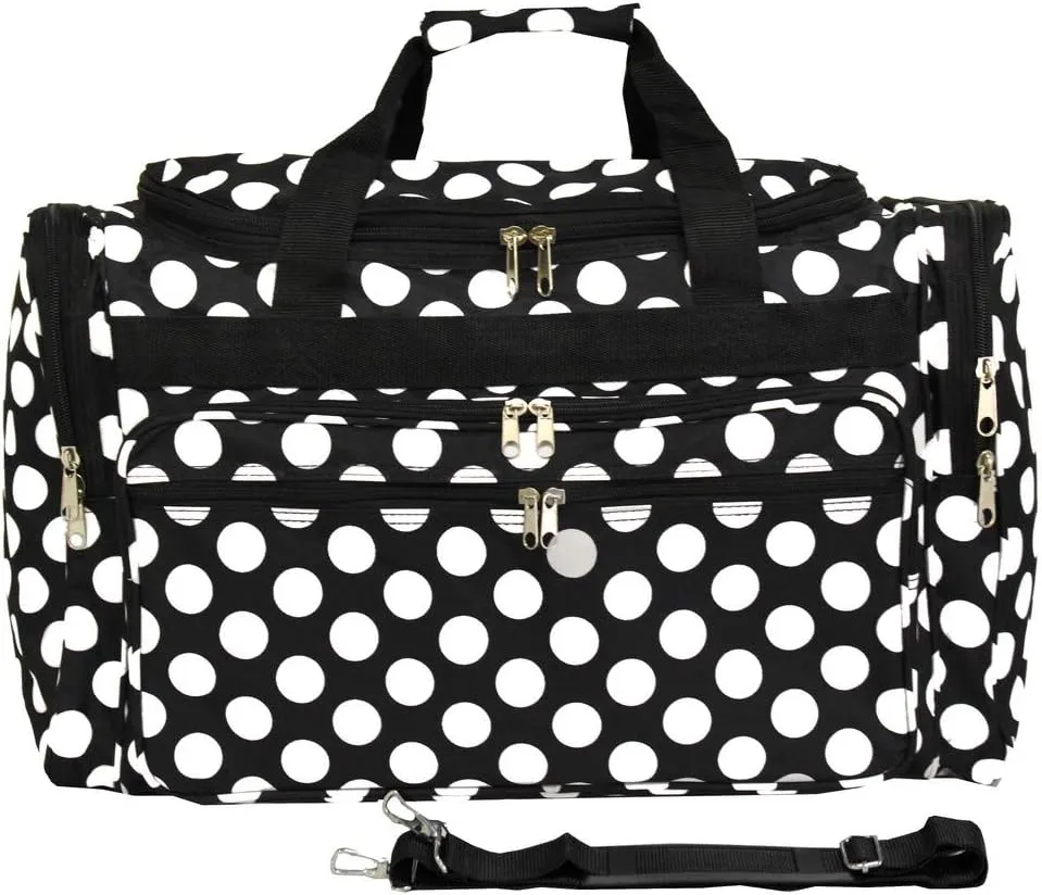 World Traveler Dots 22" Carry-On Duffel Bag – Lightweight, Durable Polyester with Adjustable Shoulder Strap