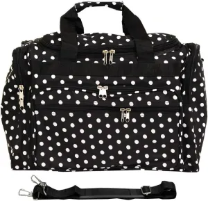 World Traveler Fashion 19-Inch Duffel Bag – Stylish, Versatile, and Perfectly Sized for Every Adventure, Black White Dot
