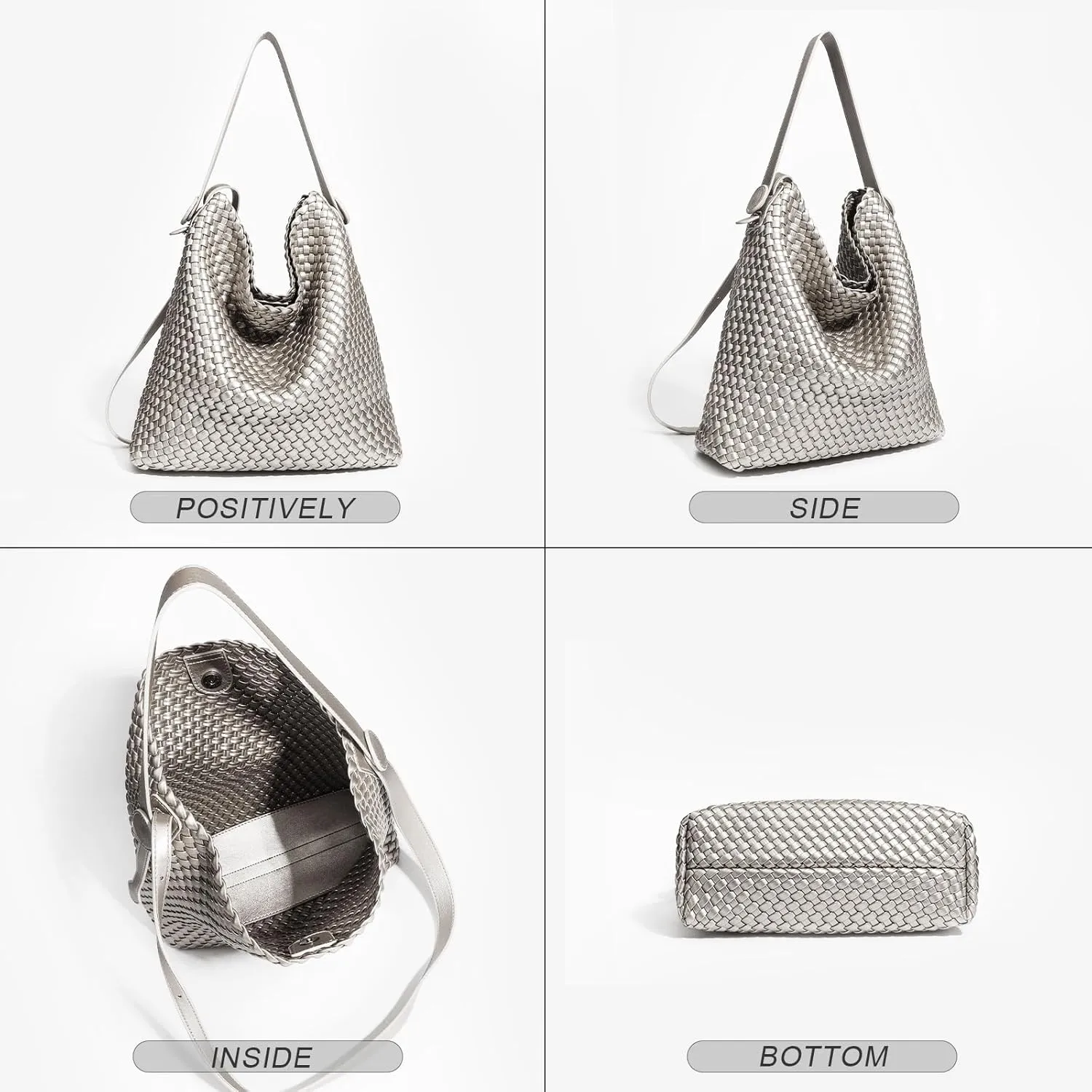 Woven Leather Tote Bag for Women Large Woven purses shoulder bag Fashion Shopping Travel Handbags