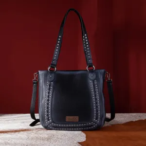 Wrangler Rivets Concealed Carry Oversize Tote/Crossbody - Black - by Montana West