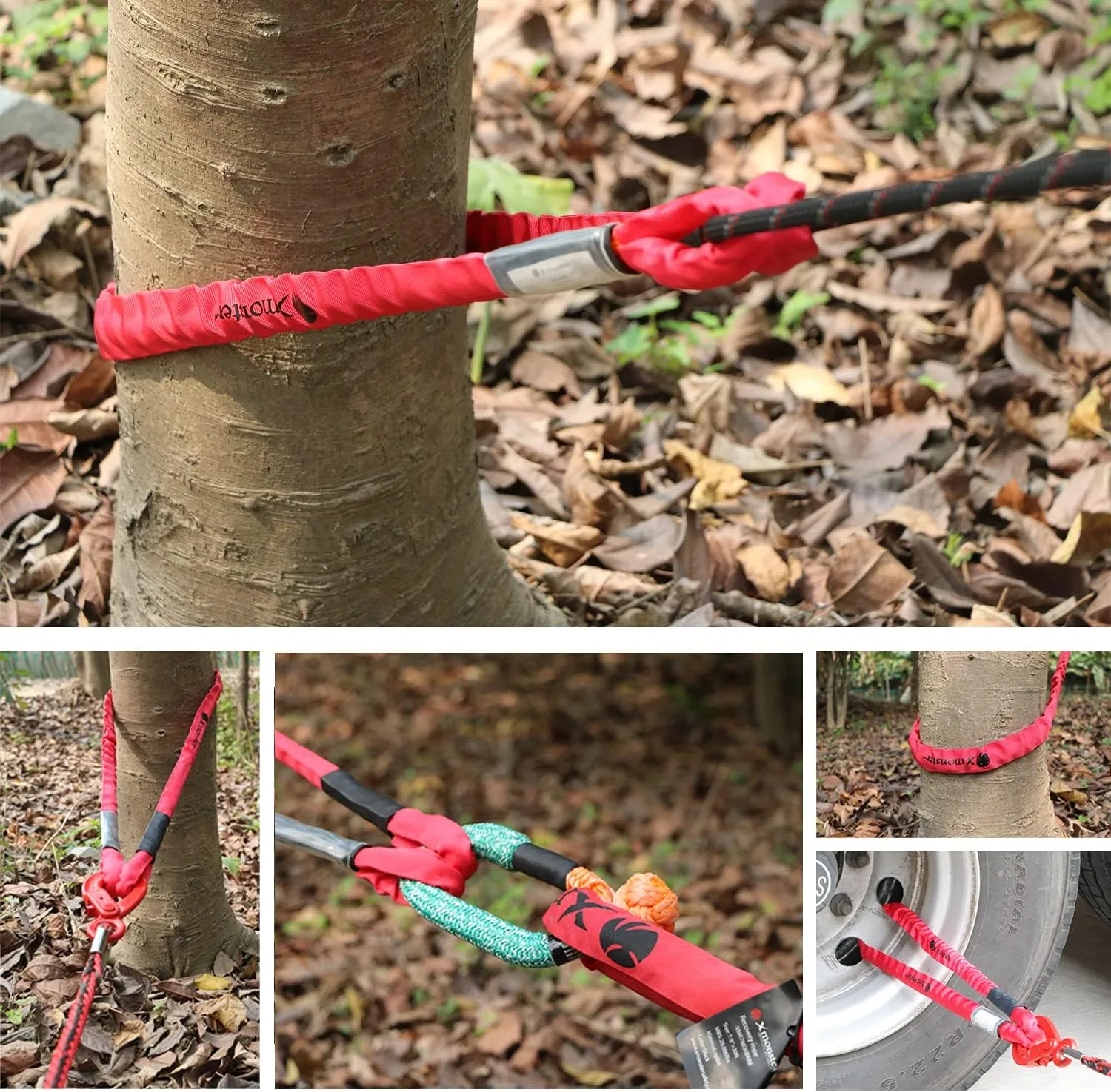 Xmonster Rhino 80 High Strength Anchor Sling Climbing Utility Safety Cord 3/8"×59" (Breaking Strength 80kN/8100kgf) Safety Lanyards for Rope Access and Rescue Tree Saver Tow Rope