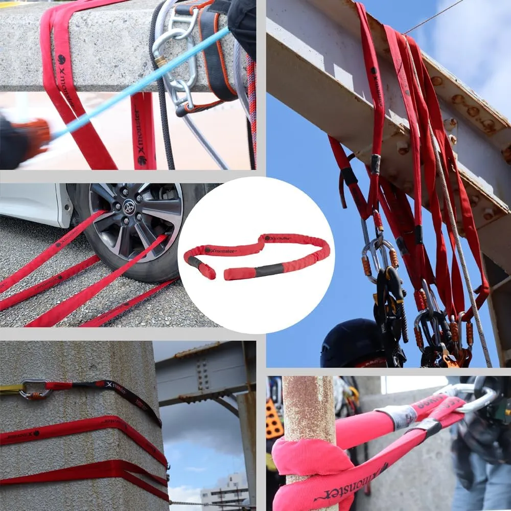 Xmonster Rhino 80 High Strength Anchor Sling Climbing Utility Safety Cord 3/8"×59" (Breaking Strength 80kN/8100kgf) Safety Lanyards for Rope Access and Rescue Tree Saver Tow Rope