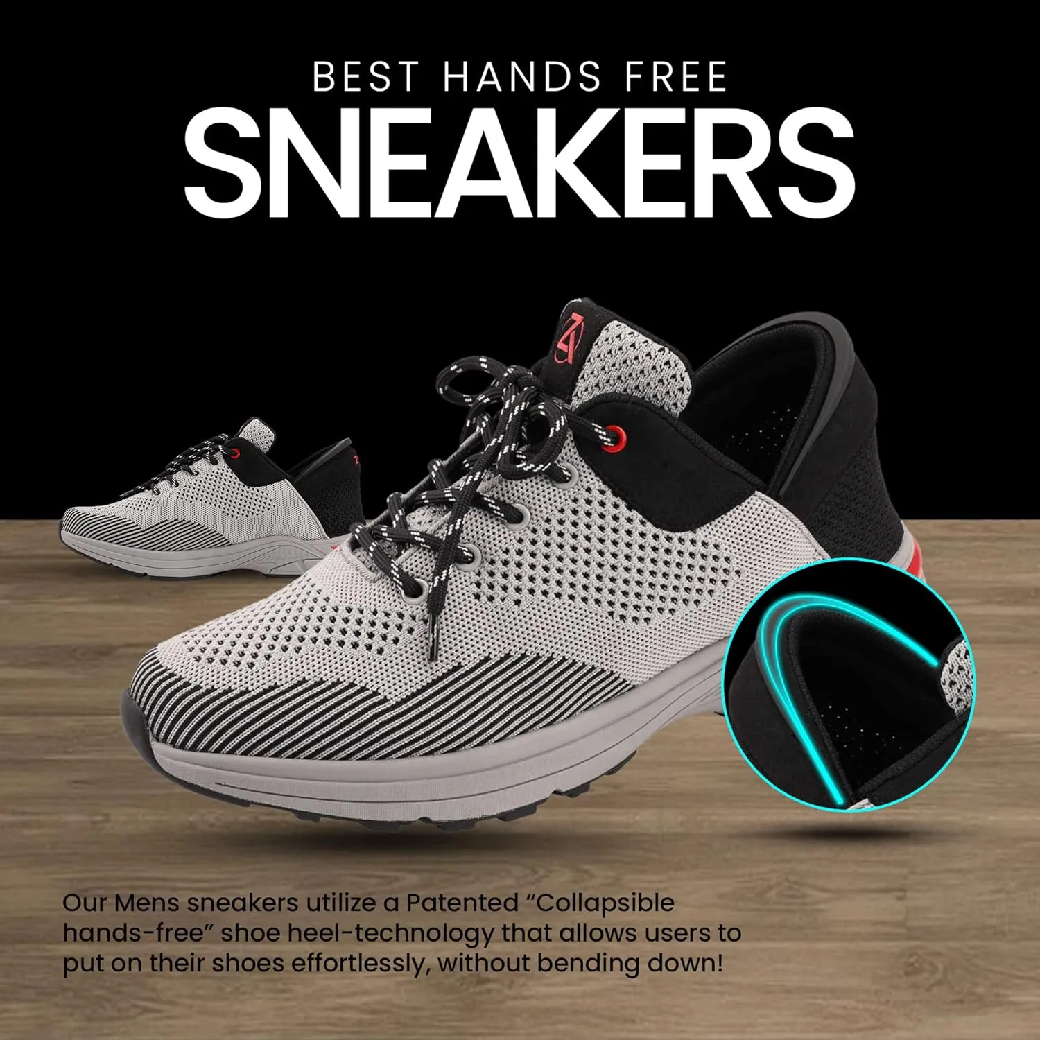 ZEBA Hands Free Slip on Sneakers for Men - Step Up Your Comfort and Style with Perfect Walking Shoes and Fashion Sneakers