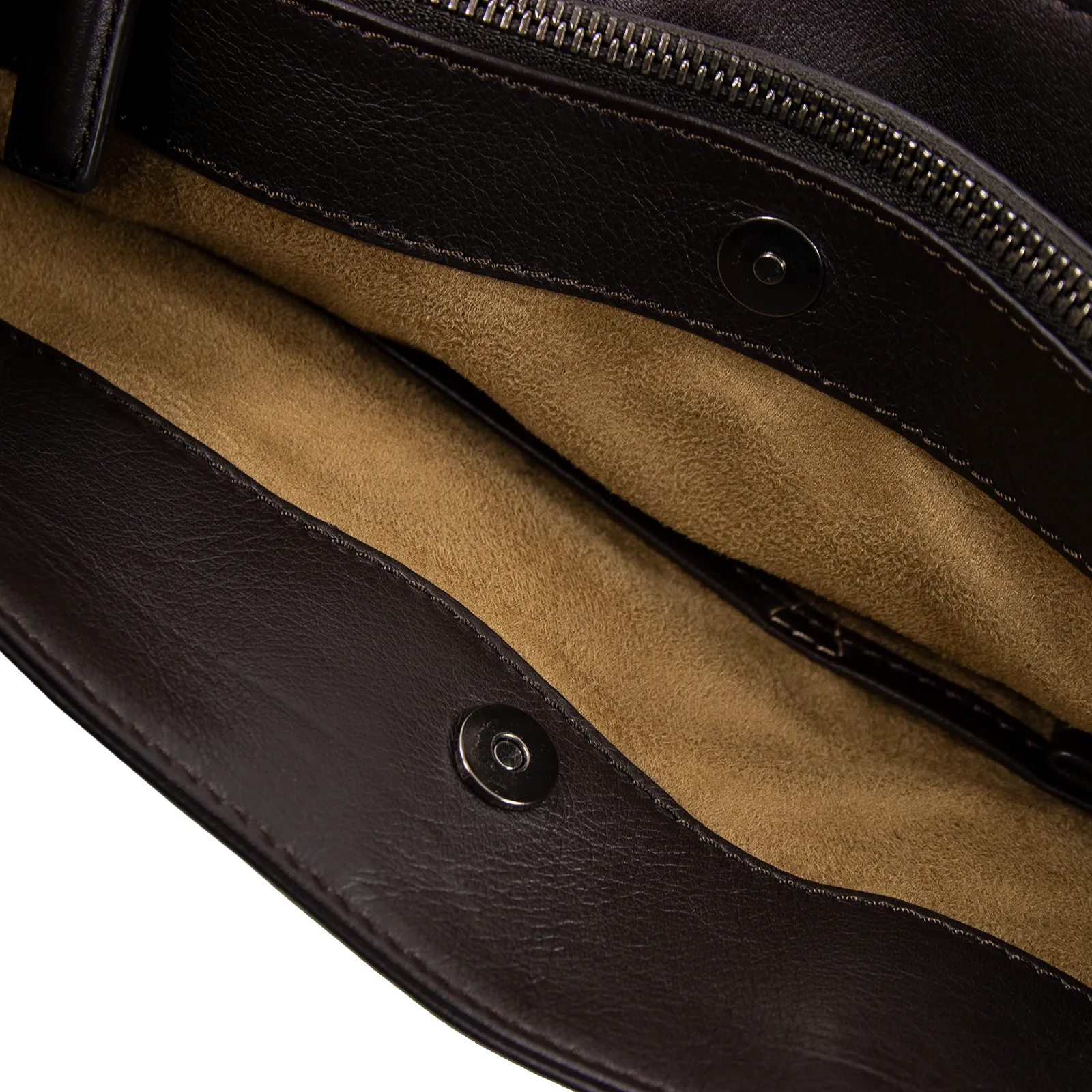 Zegna Brown Calfskin Grain Leather Multi-Pocket Office Laptop Zip Up Tote Bag