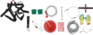 Zipline for Kids and Adult Outdoor, Zip line Kits for Backyard, 160 Feet Backyard Zip Line Kit with Stainless Steel Spring Brake, Up to330lbs for Entertainment
