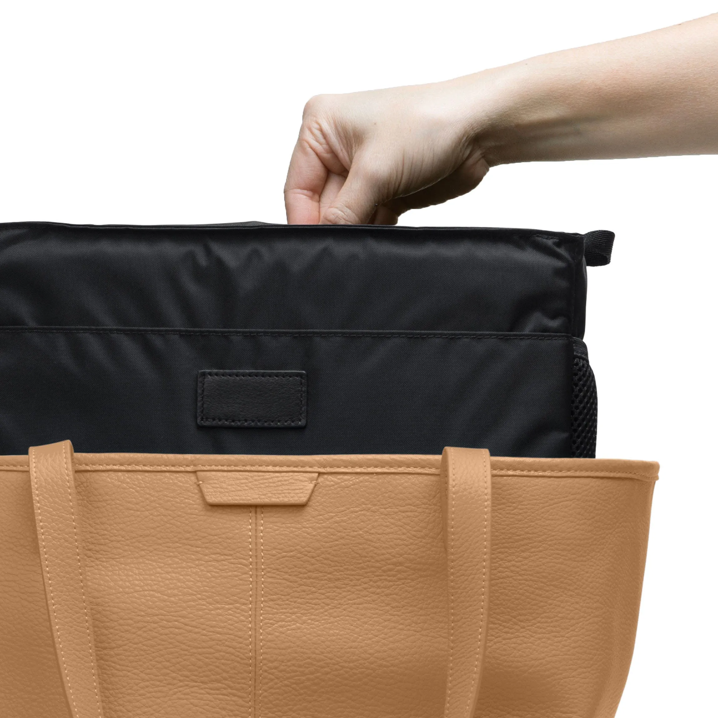 Zippered Downtown Diaper Bag Camel