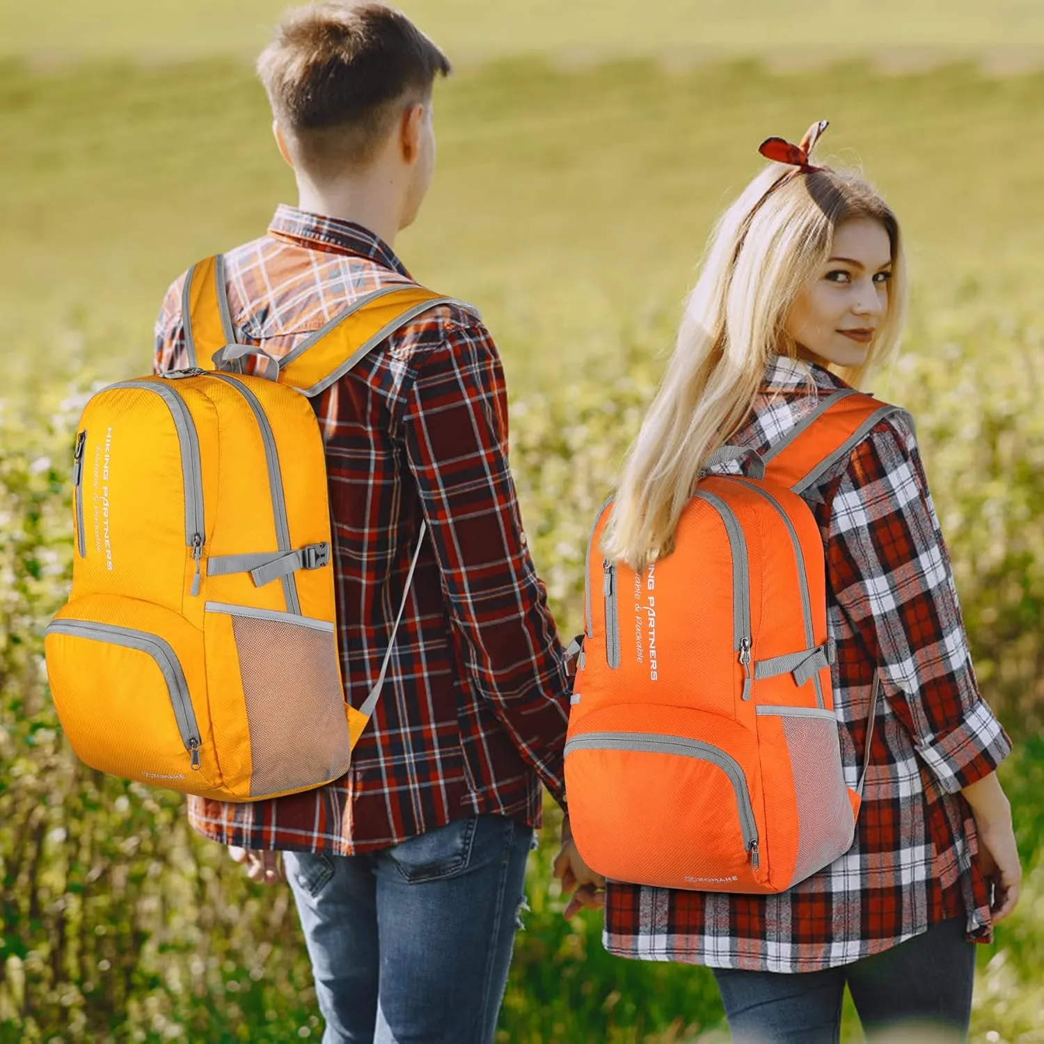 ZOMAKE Lightweight Packable Backpack - 35L Light Foldable Hiking Backpacks Water Resistant Collapsible Daypack for Travel(Yellow New)